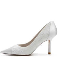 Chaussures de Mariage Femme à Talons Hauts avec Bout Pointu Unicolore