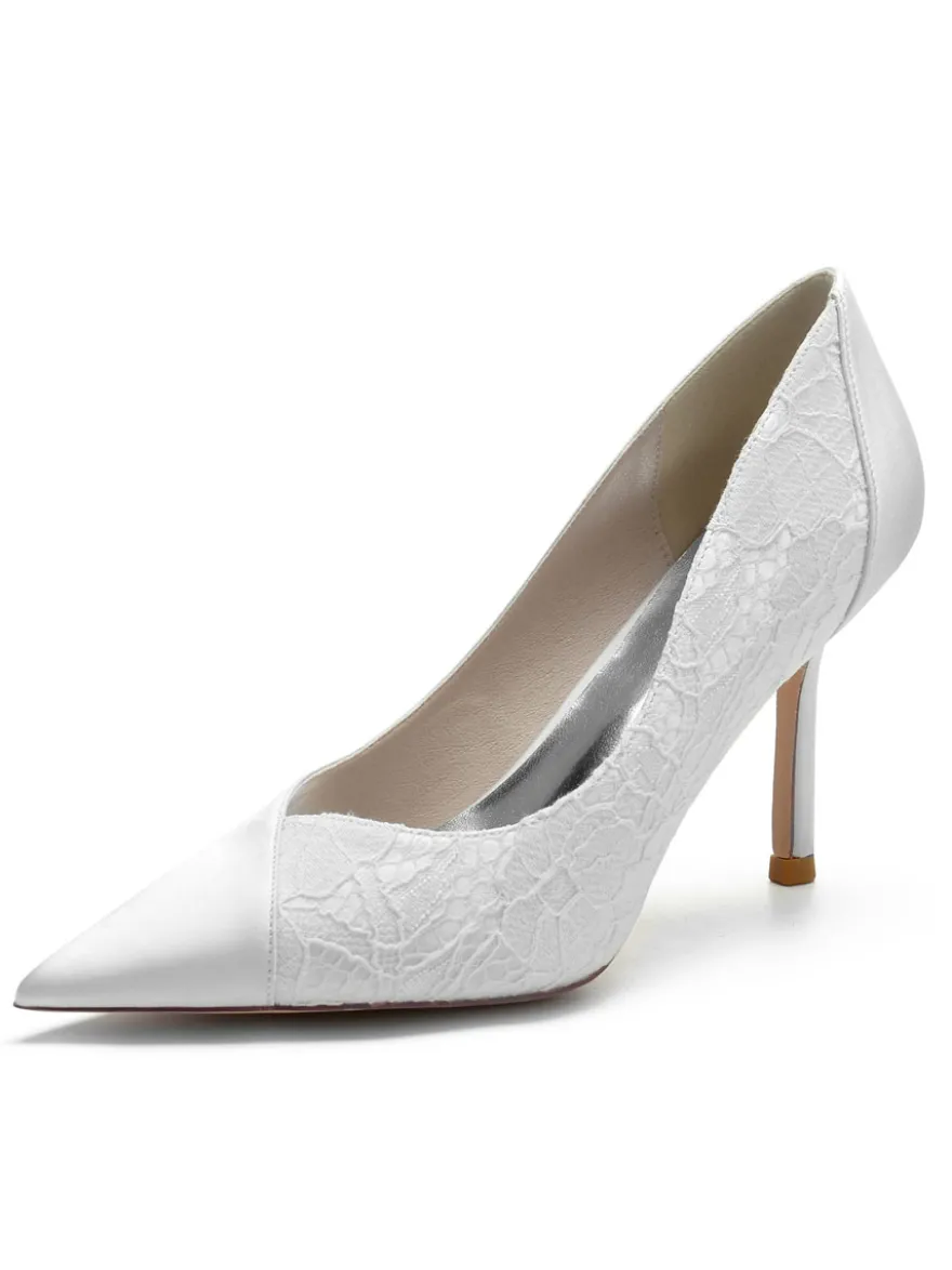 Chaussures de Mariage Femme à Talons Hauts avec Bout Pointu Unicolore