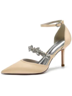 Chaussures de Mariage Femme à Talons Hauts avec Bout Pointu Unicolore