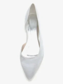 Chaussures de Mariage 2026 Ivoire Satin Bout ouvert Escarpins Plat Chaussures de Mère