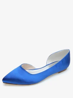 Chaussures de Mariage 2026 Ivoire Satin Bout ouvert Escarpins Plat Chaussures de Mère