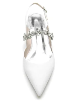 Chaussures de Mariage Plate Femme avec Bout Pointu Unicolore