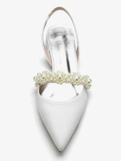 Chaussures de Mariage Plate Femme avec Bout Pointu Unicolore