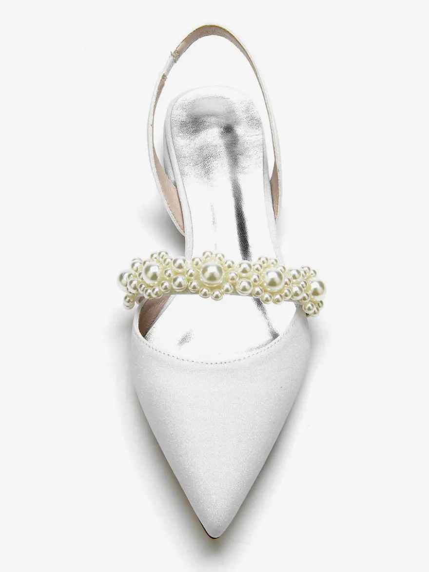 Chaussures de Mariage Plate Femme avec Bout Pointu Unicolore