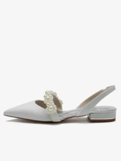 Chaussures de Mariage Plate Femme avec Bout Pointu Unicolore