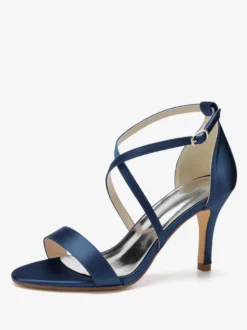 Chaussures de Mariages Femme à Talons Hauts avec Bout Ouvert Unicolore