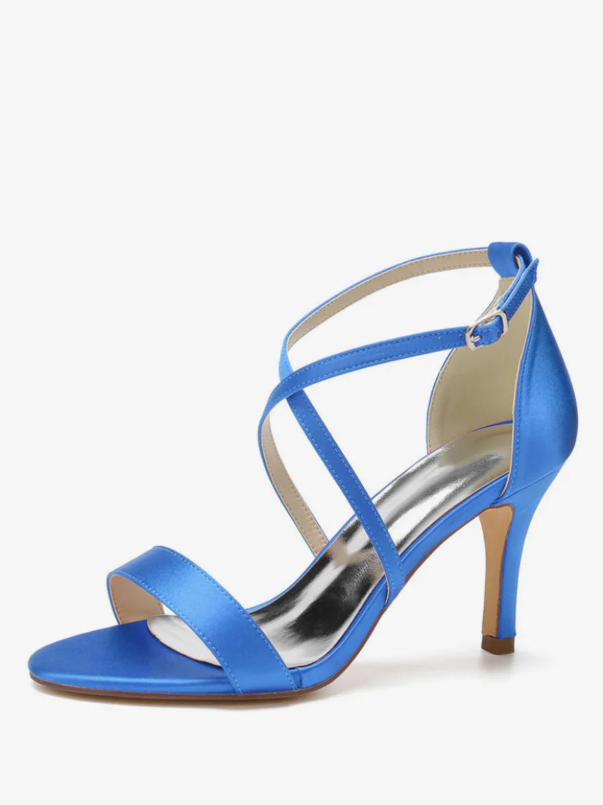 Chaussures de Mariages Femme à Talons Hauts avec Bout Ouvert Unicolore