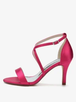 Chaussures de Mariages Femme à Talons Hauts avec Bout Ouvert Unicolore