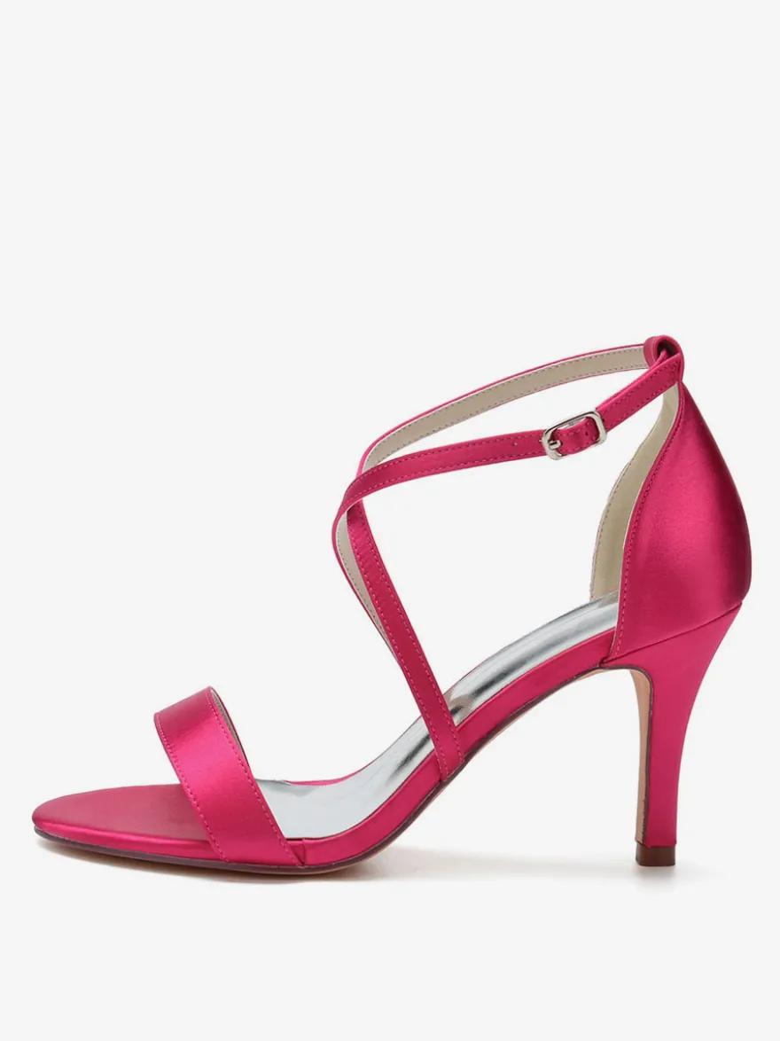 Chaussures de Mariages Femme à Talons Hauts avec Bout Ouvert Unicolore