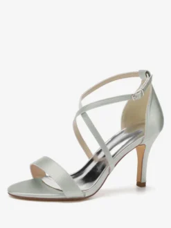 Chaussures de Mariages Femme à Talons Hauts avec Bout Ouvert Unicolore