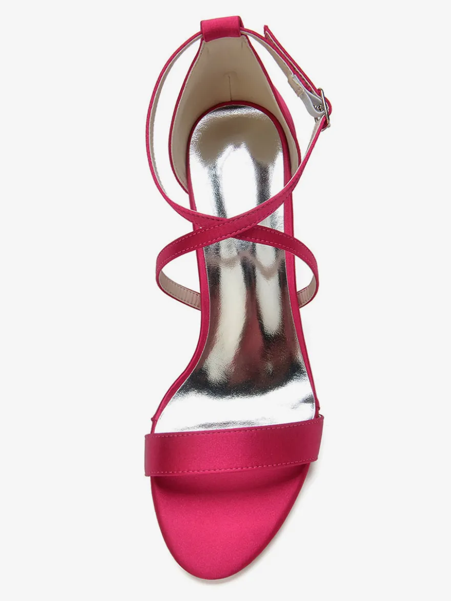 Chaussures de Mariages Femme à Talons Hauts avec Bout Ouvert Unicolore