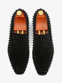 Chaussures de Mariage Soirée Hommes mocassins mode daim cuir Rivets illustration sans lacet chaussures de fête de bal