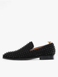 Chaussures de Mariage Soirée Hommes mocassins mode daim cuir Rivets illustration sans lacet chaussures de fête de bal