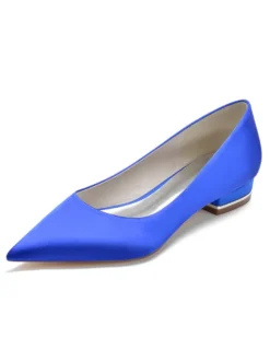 Chaussures de Mariages à Plate avec Bout Pointu en Paillette Unicolore