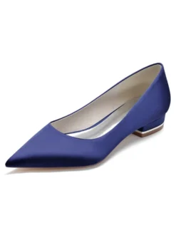 Chaussures de Mariages à Plate avec Bout Pointu en Paillette Unicolore