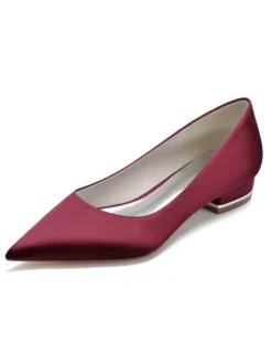 Chaussures de Mariages à Plate avec Bout Pointu en Paillette Unicolore