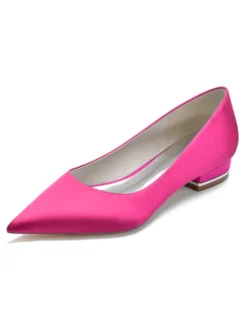 Chaussures de Mariages à Plate avec Bout Pointu en Paillette Unicolore