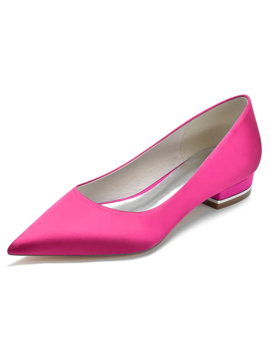 Chaussures de Mariages à Plate avec Bout Pointu en Paillette Unicolore
