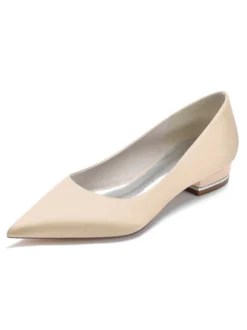 Chaussures de Mariages à Plate avec Bout Pointu en Paillette Unicolore