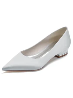 Chaussures de Mariages à Plate avec Bout Pointu en Paillette Unicolore