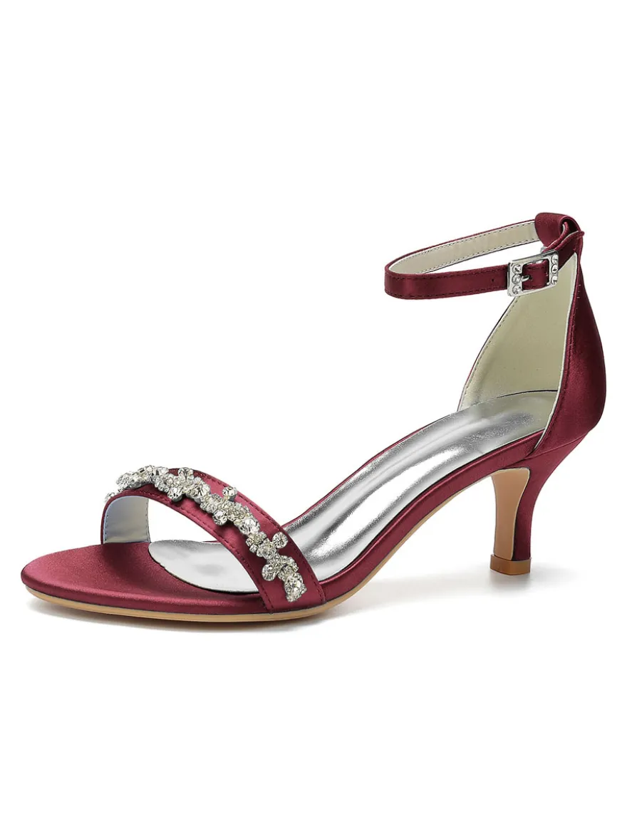 Chaussures de Mariages à Talons Hauts Femme avec Bout Ouvert à Lacets Unicolore