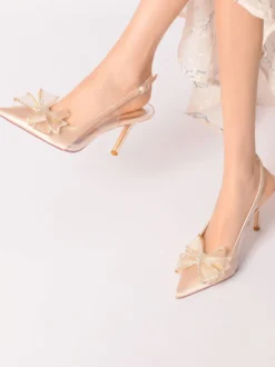 Chaussures de Mariage à Talons Hauts Femme avec Bout Pointu Unicolore