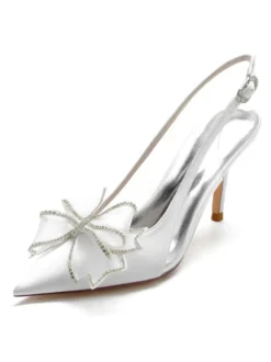 Chaussures de Mariage à Talons Hauts Femme avec Bout Pointu Unicolore