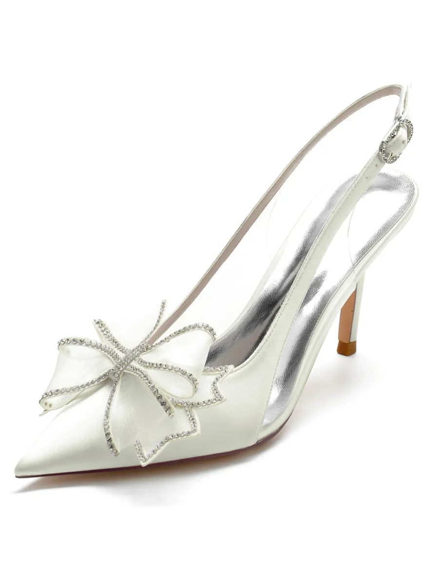 Chaussures de Mariage à Talons Hauts Femme avec Bout Pointu Unicolore