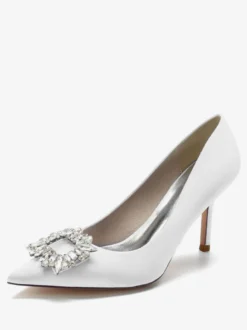 Chaussures de Mariage à Talons Hauts Femme avec Bout Pointu en Paillettes Unicolore