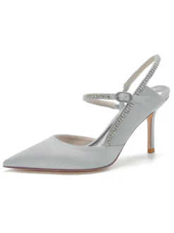 Chaussures de Mariage à Talons Hauts Femme avec Bout Pointu Unicolore