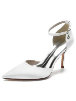 Chaussures de Mariage à Talons Hauts Femme avec Bout Pointu en Paillettes Unicolore