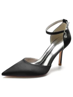 Chaussures de Mariage à Talons Hauts Femme avec Bout Pointu en Paillettes Unicolore