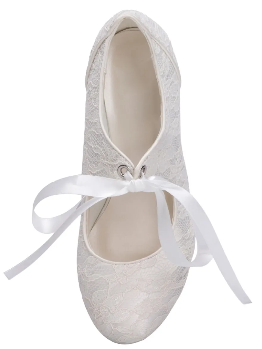 Chaussures de mariage vintage chaussures de mariée bout rond talon chaton
