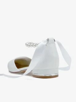 Chaussures De Mariée à Bretelle Chaussures Plates De Mariage En Cuir PU Bout Pointu