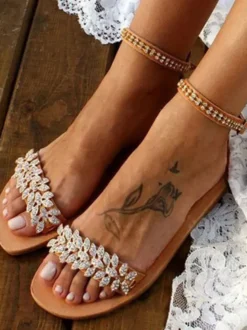 Chaussures de Mariée Femme avec Bout Ouvert en Paillettes Bicolores