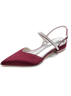 Chaussures de Mariée Femme à Plate avec Bout Pointu Unicolore