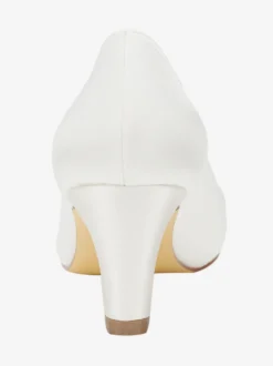 Chaussures de mariée ivoire en satin talon carré