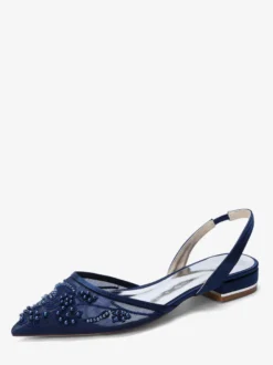Chaussures de mariée plates en dentelle à bout pointu à enfiler