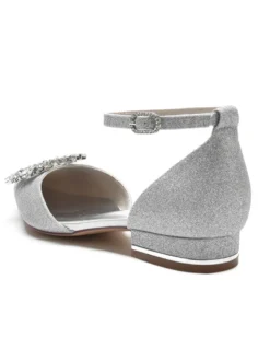 Chaussures de Marieés Femme avec Bout Pointu en Paillette Unicolore