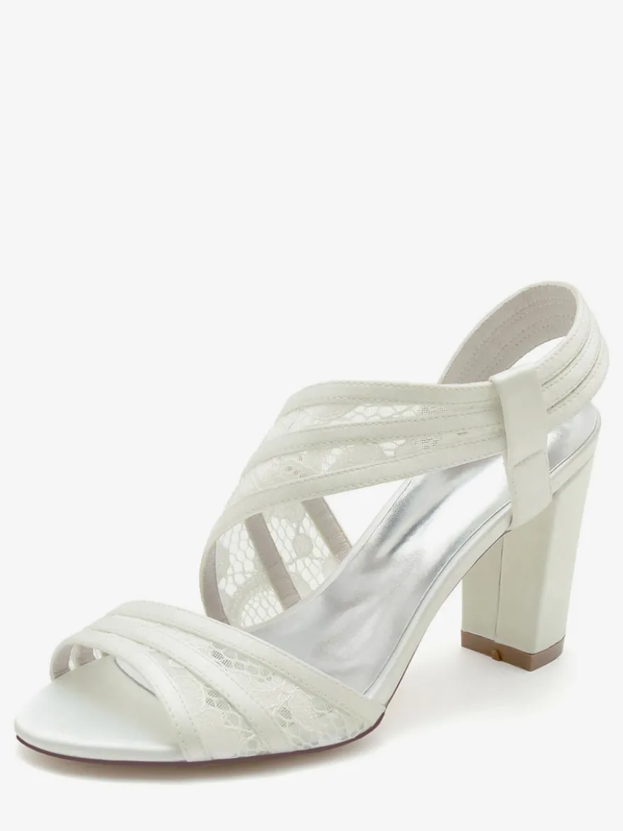 Chaussures de Mariées Femme avec Bout Ouvert Unicolore