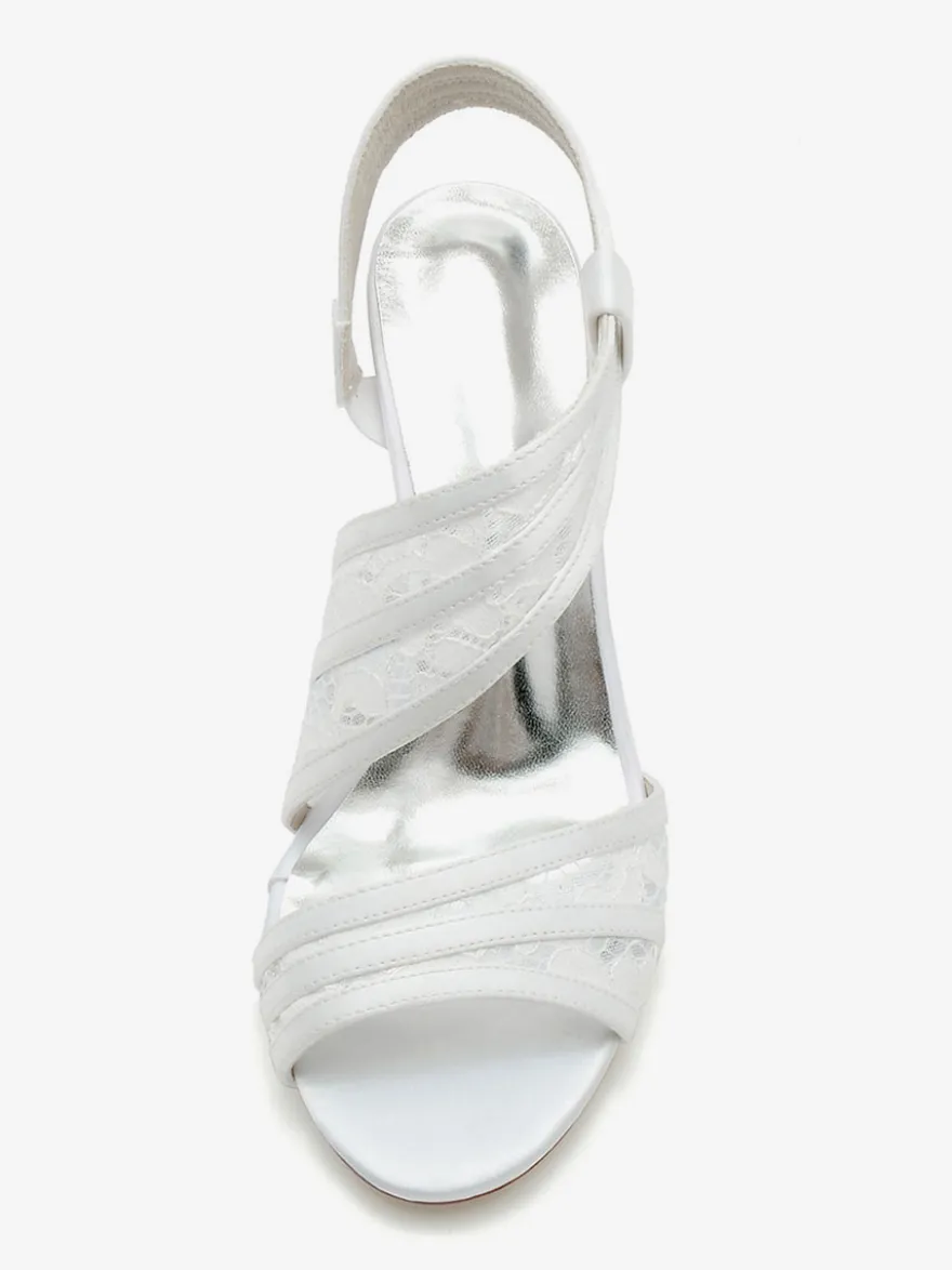 Chaussures de Mariées Femme avec Bout Ouvert Unicolore