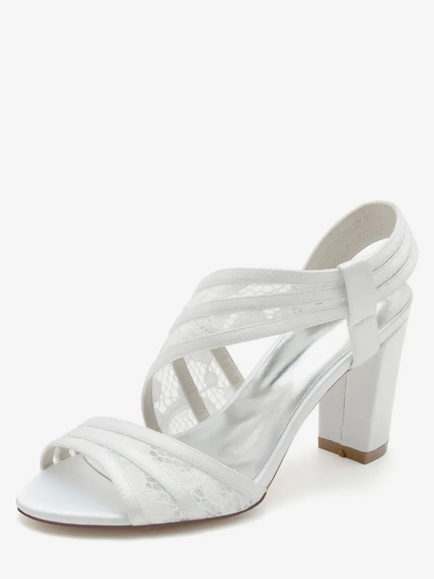 Chaussures de Mariées Femme avec Bout Ouvert Unicolore