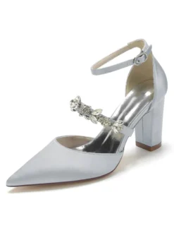 Chaussures de Mariées Femme à Talons Hauts avec Bout Pointu Unicolore