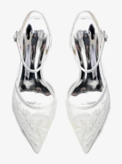 Chaussures de mariée à talons hauts bout pointu ornées de perles