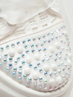 Chaussures de mariée Transparentes femme mariage en dentelle à bout rond