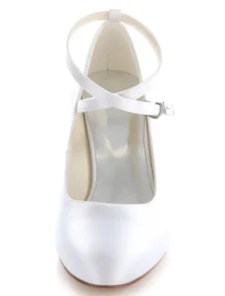 Chaussures de mariée vintage talon haut boucle réglable