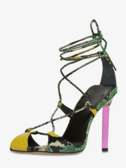 Chaussures de soirée en satin bleu à lacets chaussures sandales à talons hauts pour femmes