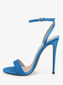 Chaussures de soirée noires Sandales à talons hauts et brides à la cheville