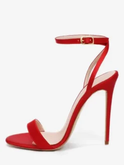 Chaussures de soirée noires Sandales à talons hauts et brides à la cheville