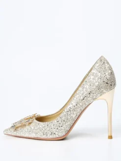 Chaussures de soirée à talons hauts chaussures de bal à bout pointu et strass